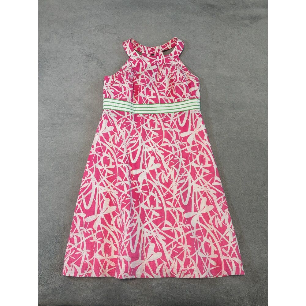 Lilly Pulitzer Seersucker Light My Fire Hotty Pink Dress Size 8